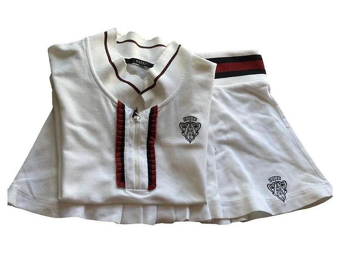 Conjunto de polo e saia plissada Gucci branco