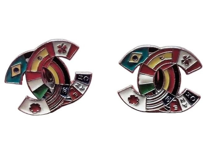 Cambon Chanel CC CLIPS DRAPEAUX Multicolore