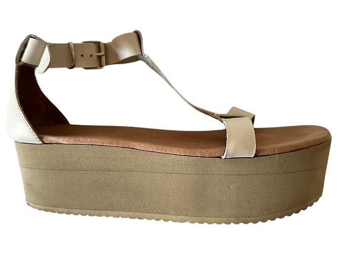 MM6 Maison Margiela Leather Platform Sandals