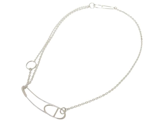 Hermès Collier long Hermes Chaine d'Ancre Punk Argenté 