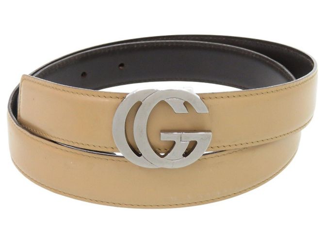 Cintura Gucci Interlocking G in pelle beige Marrone
