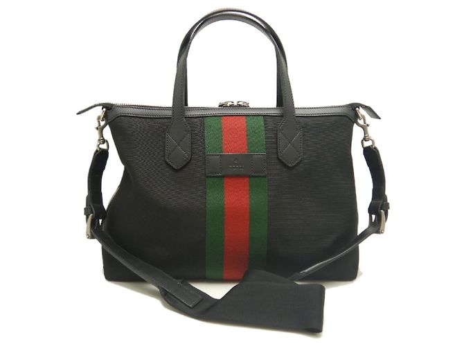 Bolsa Tote Gucci Webbing Line Preto