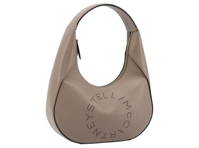 Autre Marque Bolsa Stella MacCartney de couro bege dourado Auth BA12359A