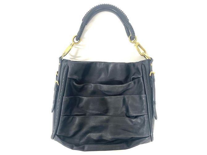 Borsa a tracolla in pelle nera Christian Dior Nero