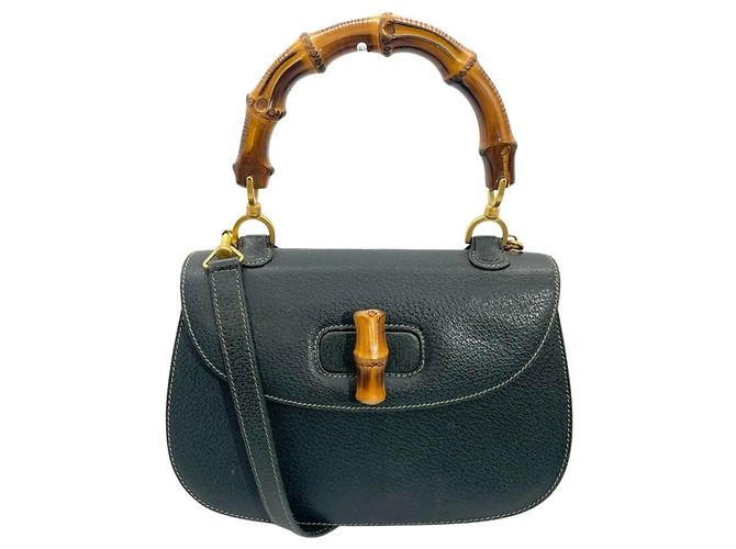 Gucci Bamboo Handtasche aus grünem Leder