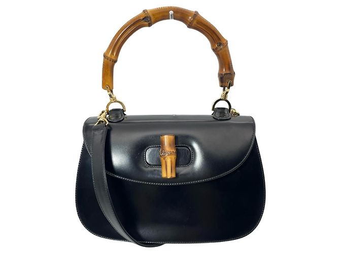 Bolsa Gucci Bamboo de couro preta Preto