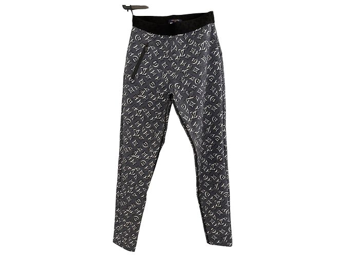 Pantalones Monogram Louis Vuitton Blanco Gris