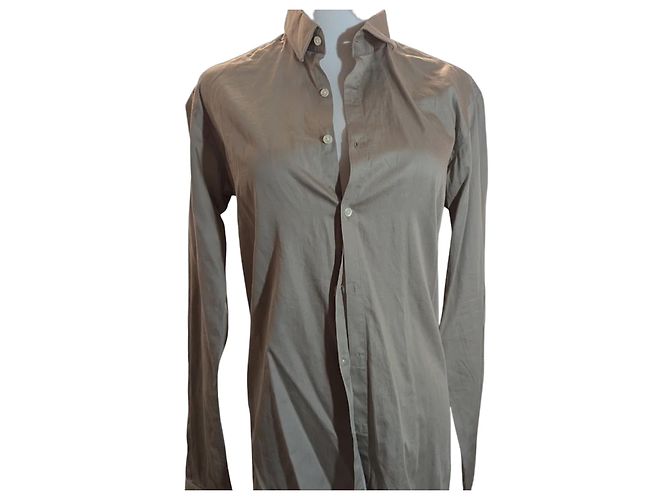 Camisa Karl Lagerfeld de algodón satinado - Arena Beige