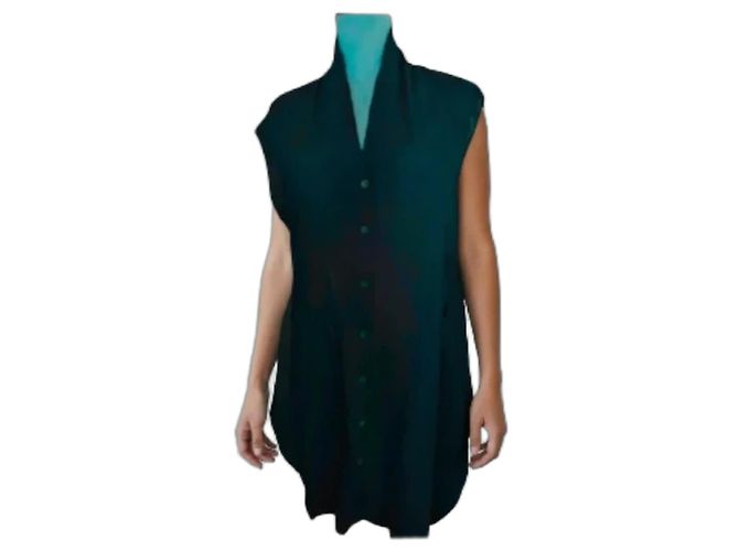 Helmut Lang Asymmetrical Button-Down Black Dress
