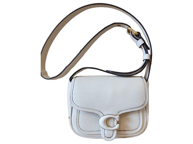 Coach Borsa a Tracolla in Pelle Bianca Bianco