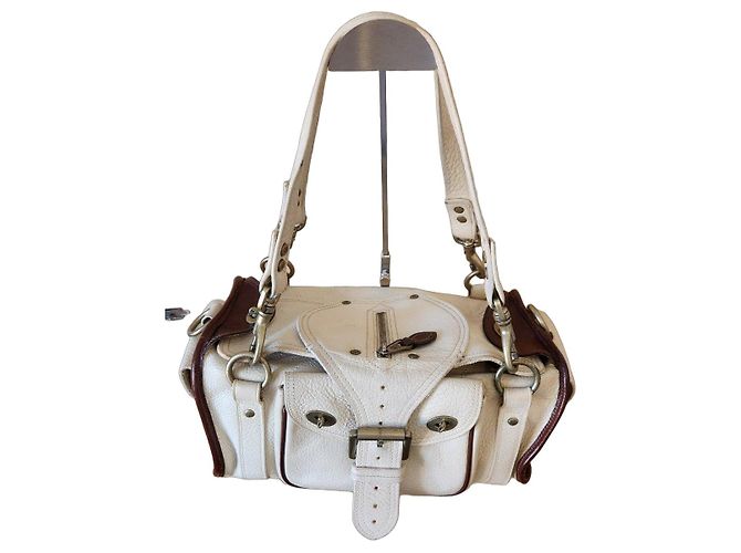Bolsa Mulberry em pele branca e castanha Marrom Branco