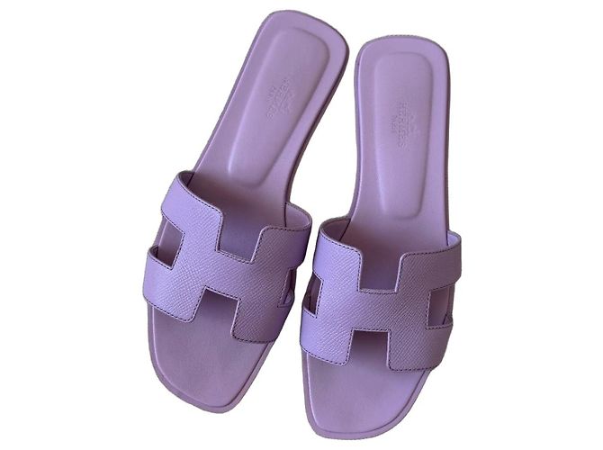 Sandalias Hermès Oran en piel Epsom - Amatista Lavanda