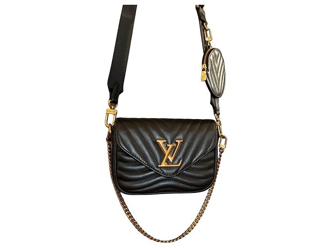 Multi Pochette Bolsa de ombro Louis Vuitton New Wave em couro preto