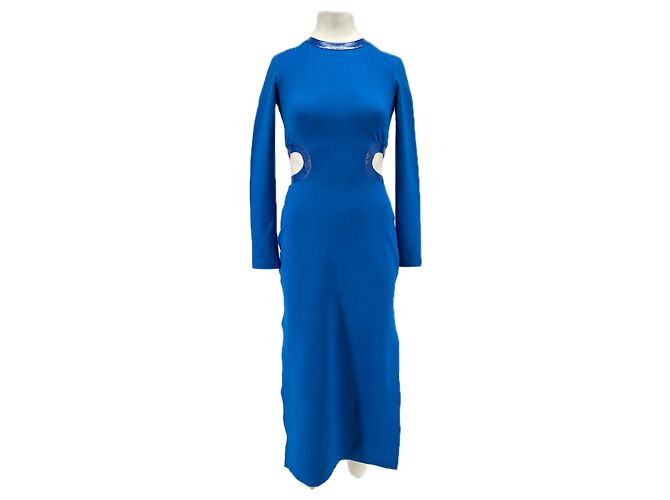 Staud Kleid blau mit Cut-outs