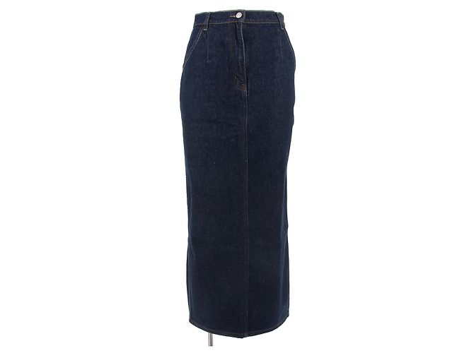 Magda Butrym Falda larga en denim azul bruto