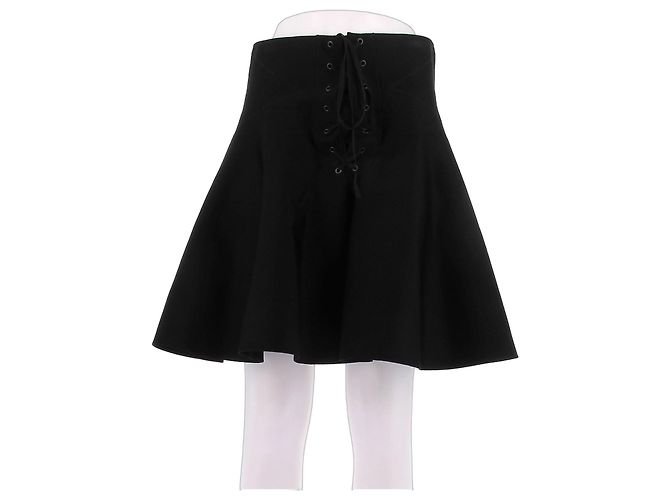 Alaïa Rock mit Spitze Schwarz
