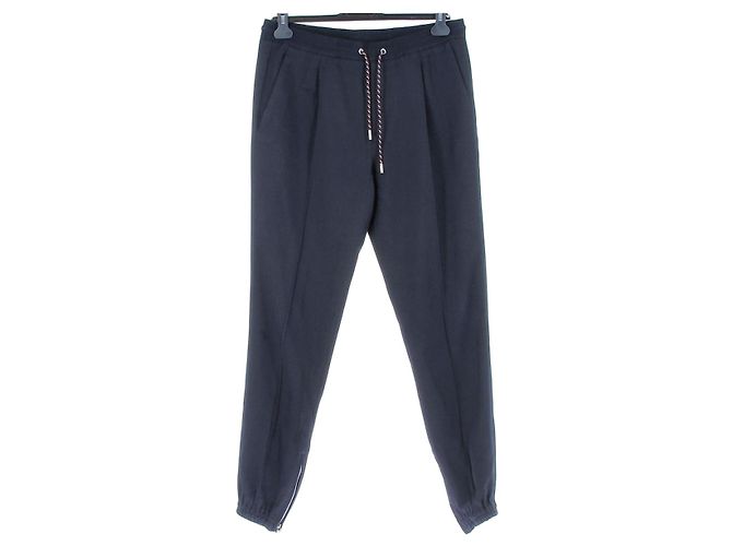 Dior Pantaloni in lana blu navy