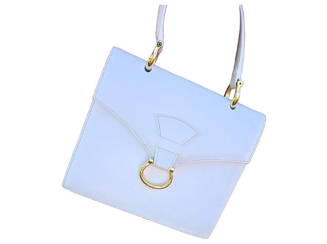 Céline Celine Sac à main Classique en cuir blanc