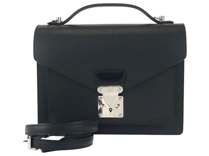 Louis Vuitton Epi Monceau Black Leather Shoulder Bag
