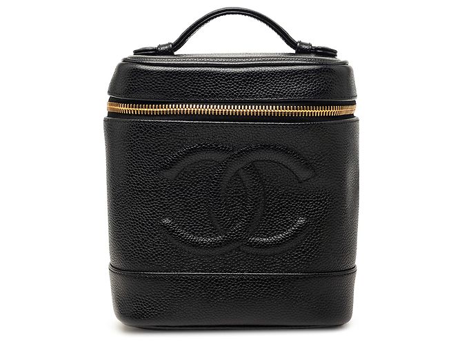 Vanity Sac de toilette Chanel Black CC Caviar Noir