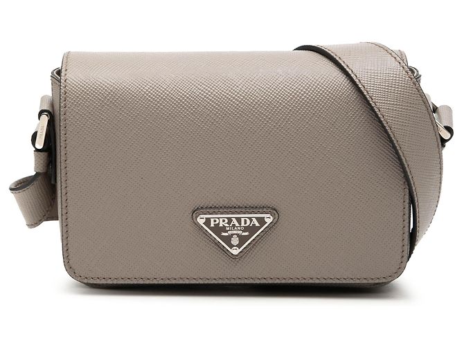 Prada Bolsa transversal Saffiano cinza Marrom
