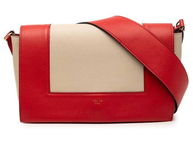 16 Céline Celine Beige Medium Shiny Smooth Calfskin Frame Shoulder Bag