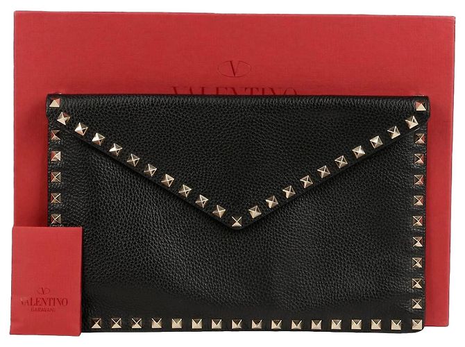 Valentino Garavani Clutch Envelope Rockstud Nero 