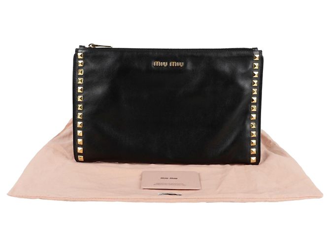 Miu Miu Clutch con borchie Nero 