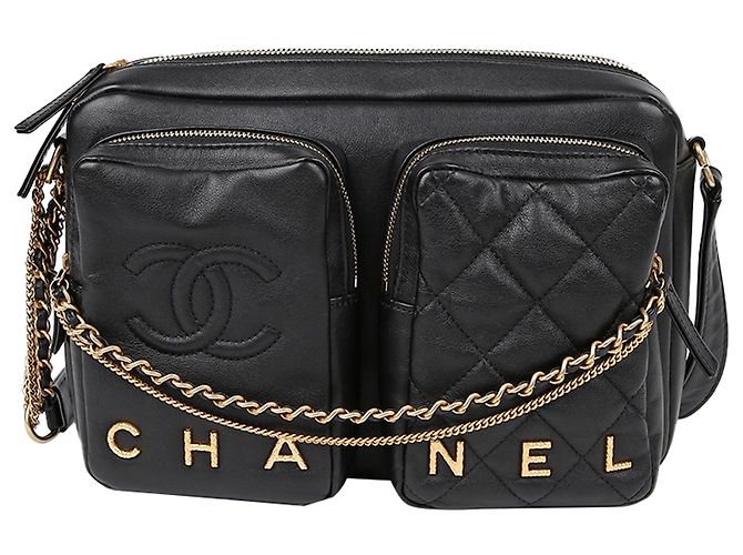 Camera Chanel Funda para cámara mediana bandolera Negro