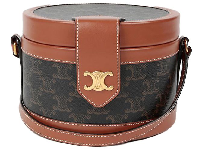 Triomphe Céline Borsa a Spalla Tambour Medium Marrone