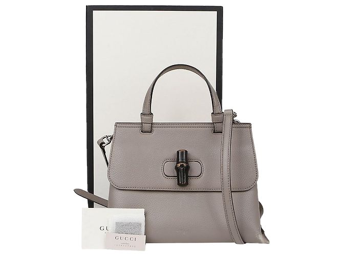 Bamboo Gucci Borsa tote a spalla in bambù Grigio