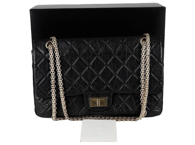 Chanel Bolsa Maxi com aba para ombro e transversal Preto