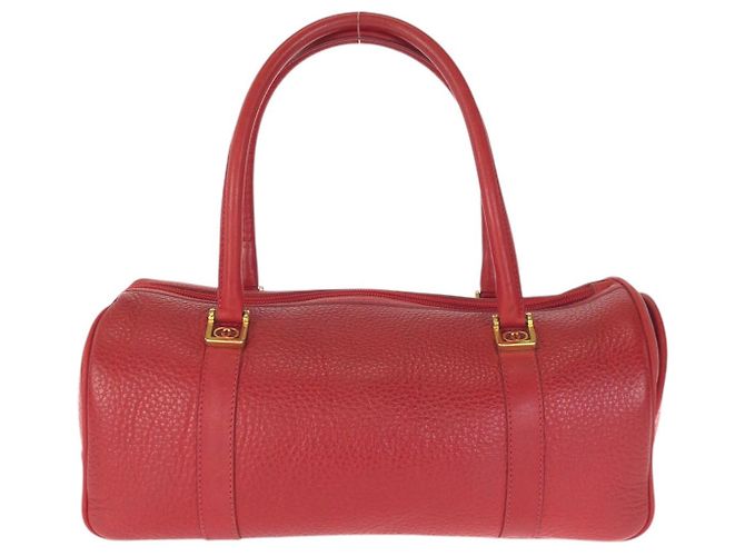 Gucci Vintage Leather Interlocking Handtasche Rot