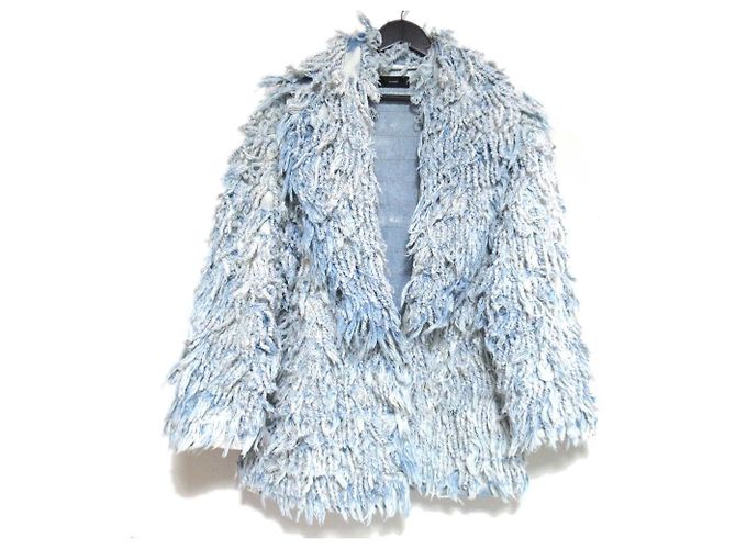 Autre Marque Giacca in denim Alanui 1B Single Fringe Blu Blu chiaro