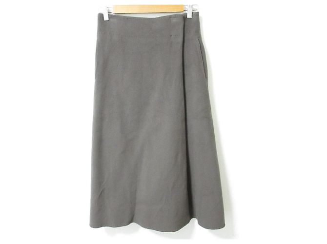Autre Marque Ebure Woll-langer Rock Braun