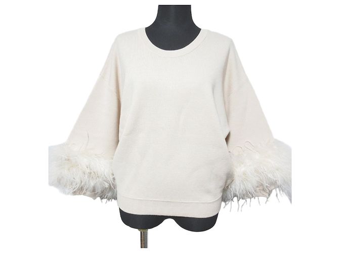 Autre Marque TORRAZZO DONNA Feather Fur Knit Bege