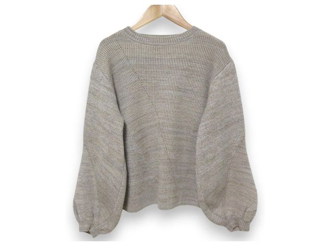 Autre Marque DES PRES Wool Polyester Pullover Beige