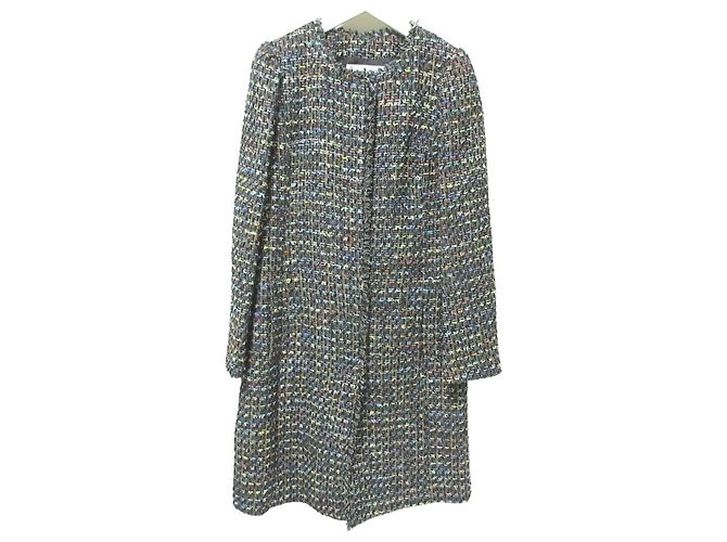 Autre Marque Giacca lunga in tweed Mystrada × Kozue Anzai Collaboration Nero
