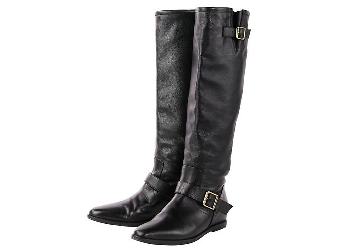 Autre Marque Botas longas de couro Brenta Preto