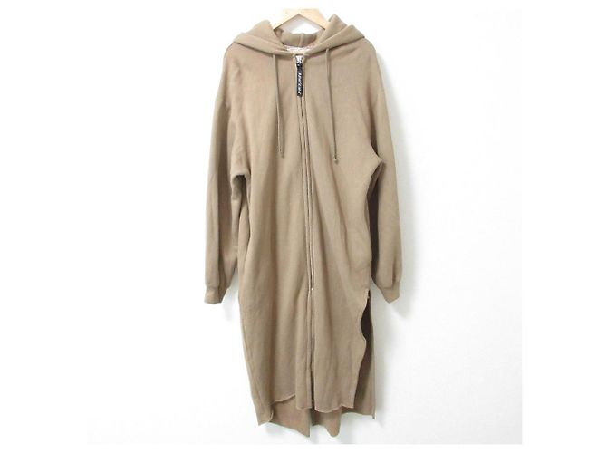 Autre Marque Americana AP STUDIO Exklusiver Sweat Long Hoodie Mantel Braun Kamel