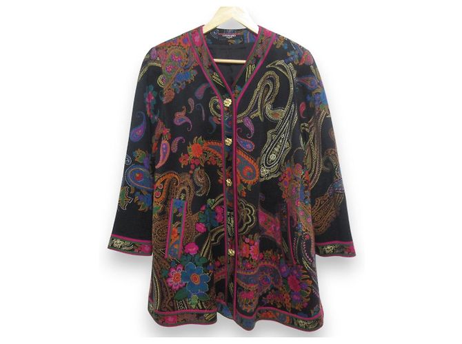 Autre Marque Giacca LEONARD in seta senza collo Nero Multicolore