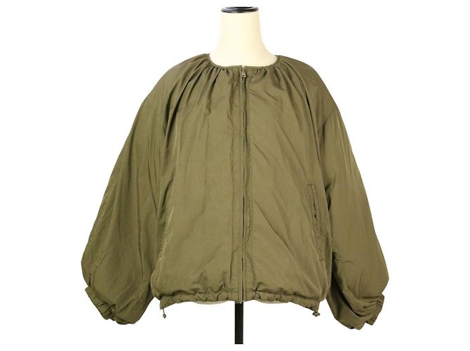 Autre Marque audrey and john wad Gather Volume Washer Down Jacket Green Khaki