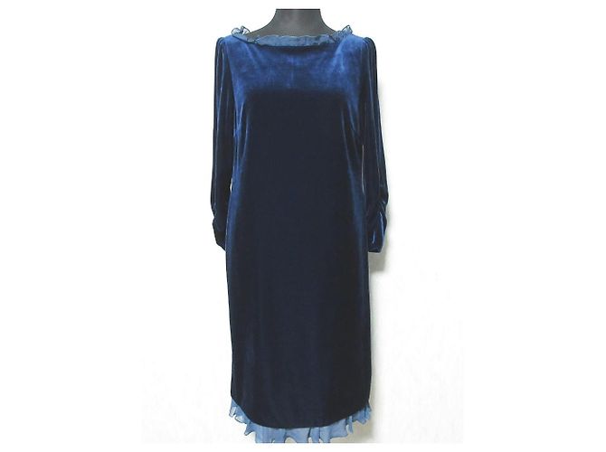 Autre Marque ELISA Samtkleid Blau