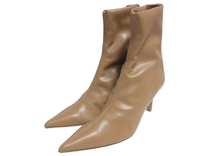 Autre Marque PIPPICHIC Pointed Toe Short Boots Beige