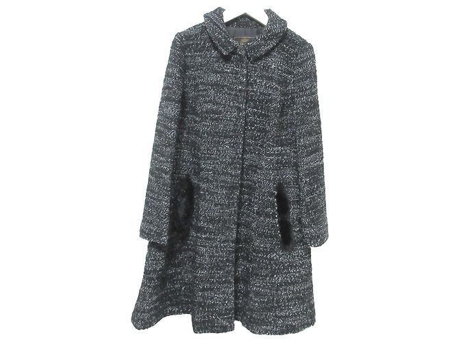 Autre Marque Abrigo de tweed con lazo en la espalda TOCCA Negro