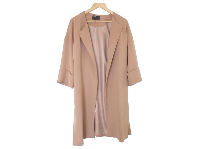 Autre Marque Noble Estel Doppelweb-Langjacke Beige Orange