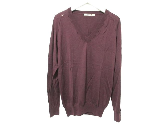 Autre Marque BACCA V-Ausschnitt Wollstrickware Braun Bordeaux