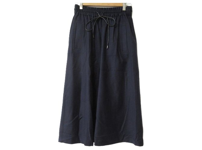 Autre Marque Langer Rock mit geraffter Taille CYCLAS Blau Marineblau