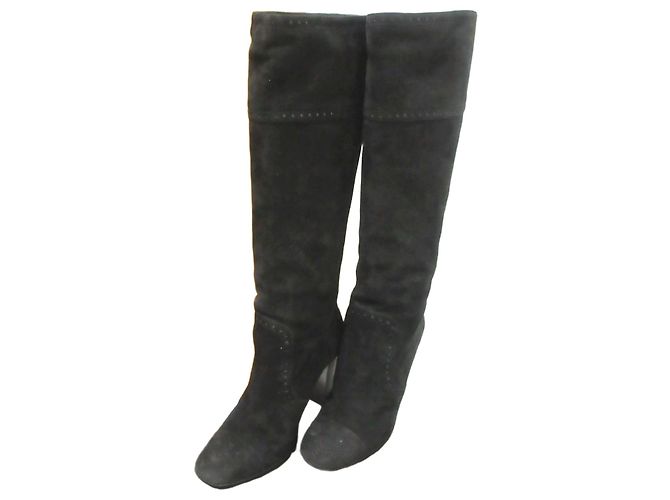 Tod's Gommini Suede Long Boots Black