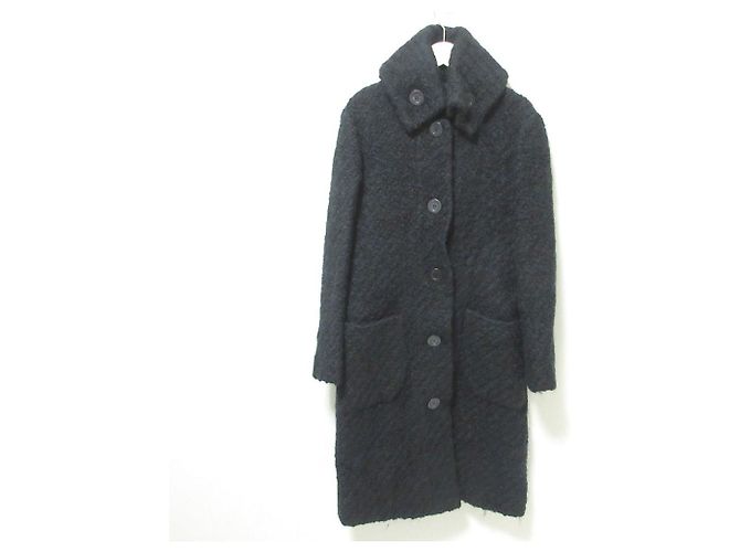 Autre Marque Abrigo largo de tweed Cacharel Negro